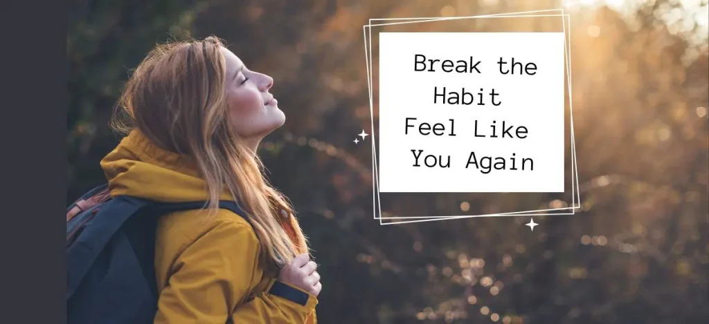 Smiling woman feeling free after quitting vaping through hypnotherapy – link to support for nicotine addiction