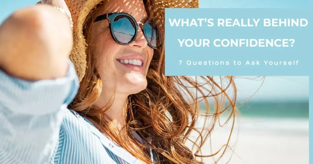 Confident and happy girl on the beach wearing a big hat, symbolizing confidence tips, hypnotherapy for confidence, and boosting self-esteem